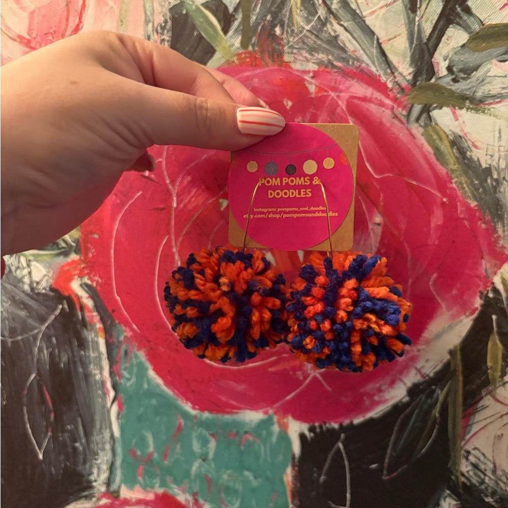 🏀Thunder Pom Pom Earrings🏀